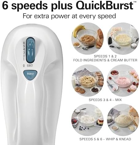 Hamilton Beach 6-Speed Electric Hand Mixer with Whisk, Traditional Beaters - Image 3