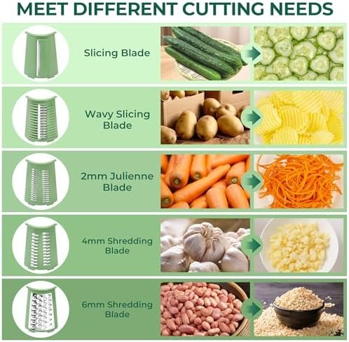 SUSTEAS Rotary Cheese Grater with Handle - Vegetable Shredder - Image 6