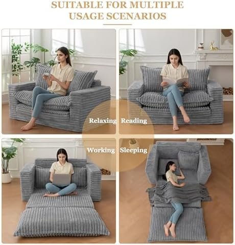 YOSHOOT Loveseat Sleeper Sofa, Convertible Sofa Bed Couch Futon Couches - Image 6