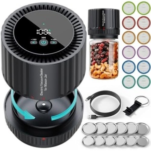 2025 Latest Updated Electric Mason Jar Vacuum Sealer Kit, Firm Sealing