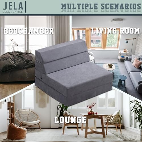 jela Foldable Sofa Bed Large Soft Foam Convertible Sleeper Chair Luxury Corduroy - Image 8