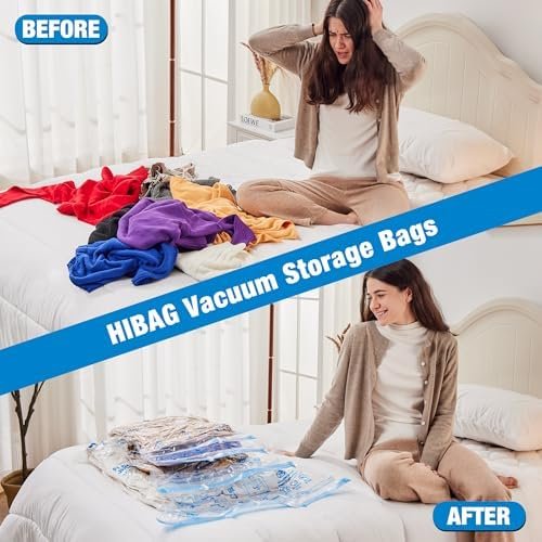 HIBAG Vacuum Storage Bags, 10 Jumbo Space Saver Vacuum Seal Bags - Image 4