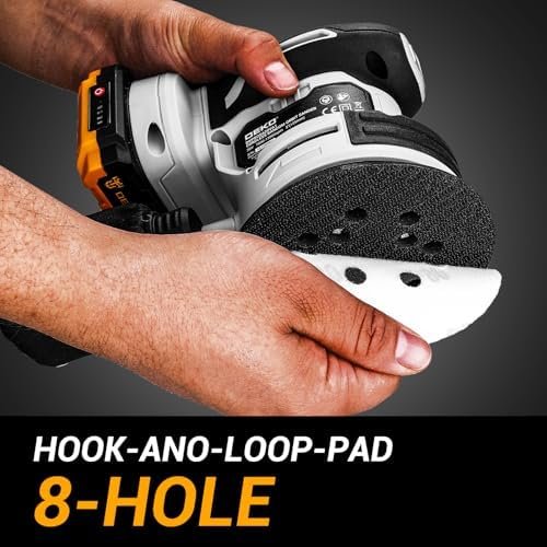 Cordless Orbital Sander: DEKOPRO 20V Random Orbit Sander, 5inch Power Palm - Image 4