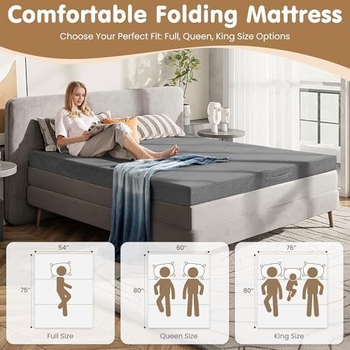 Convertible Sofa Bed Queen,5-in-1 Folding Boneless Couch Corduroy Futon Sofa Bed - Image 5