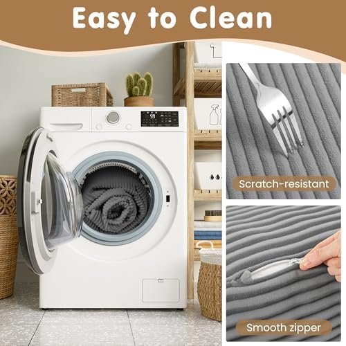 Convertible Sofa Bed Queen,5-in-1 Folding Boneless Couch Corduroy Futon Sofa Bed - Image 7