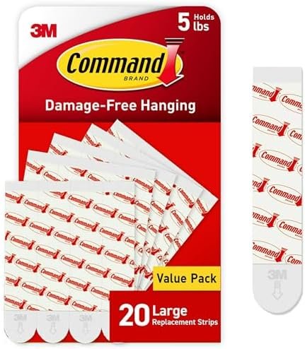 Command Damage Free Hanging Strips for Large Wall Hooks, Removable Adhesive