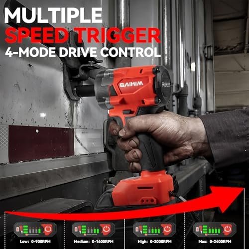 Cordless Impact Wrench 1/2 inch for Milwaukee 18v Battery, 200ft-lbs High Torque - Image 4