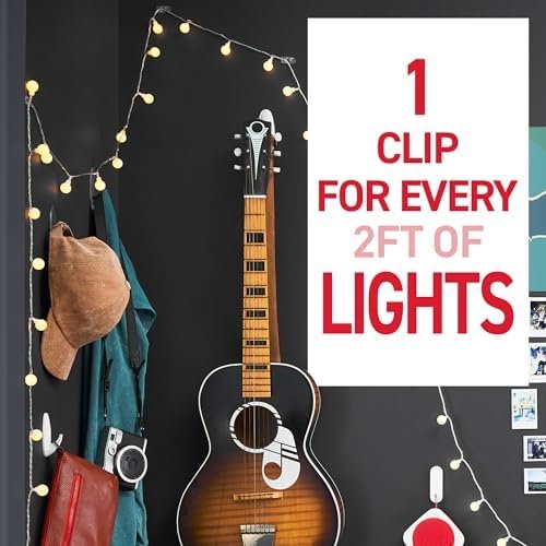 Command Indoor Mini Light Clips, Damage Free Hanging Christmas Light Clips - Image 4