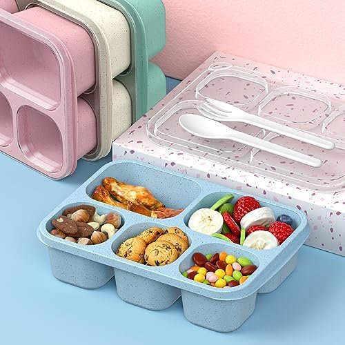 Bento Box Adult Lunch Box - 4 Pack, 5 - Compartment Meal Prep Container - Image 3