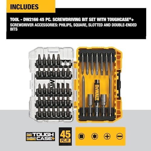DEWALT Screwdriver Bit Set with Tough Case, 45-Piece (DW2166), Grey/Silver - Image 5