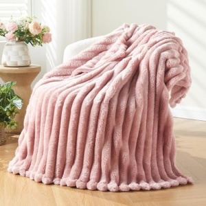 NEWCOSPLAY Super Soft Throw Blanket Pink Premium Silky Flannel Fleece 3D
