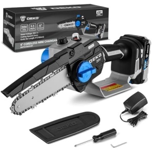 Mini Chainsaw Cordless: DEKOPRO 6 Inch Small Electric Hand Chainsaw Battery