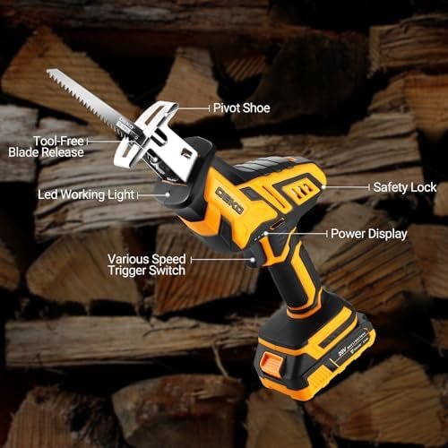 Cordless Reciprocating Saw: DEKOPRO 20Volt Battery Powered Mini Reciprocating - Image 2