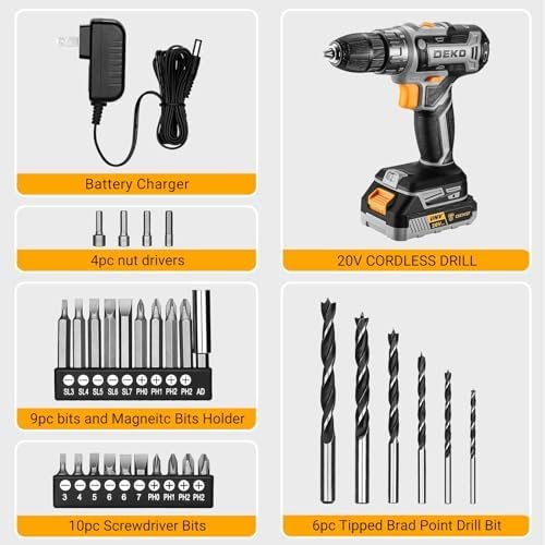 Power Drill Cordless: DEKO PRO Cordless Drill 20V Electric Power Drills Set Tool - Image 7