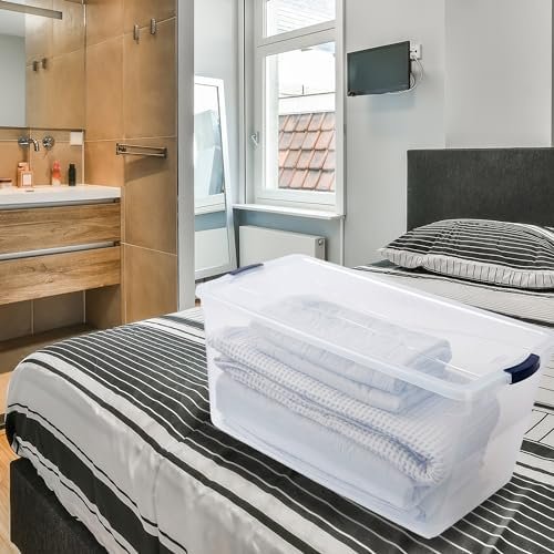 Rubbermaid Cleverstore 95 Quart Clear Stackable Large Plastic Storage Containers - Image 6