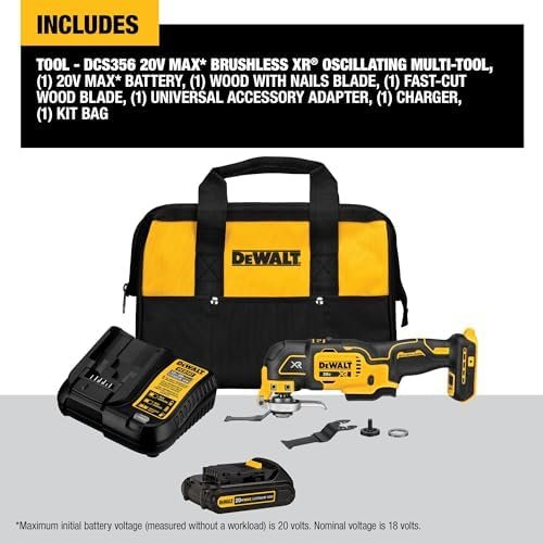 DEWALT 20V MAX XR Oscillating Tool Kit, 3 Speed, With Blades, Battery - Image 3