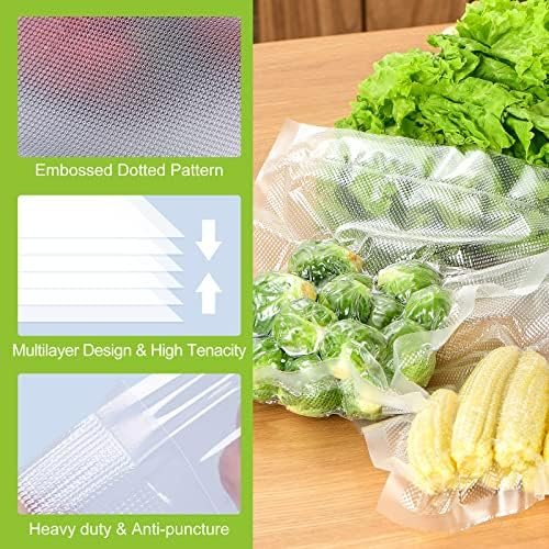 Bonsenkitchen Vacuum Sealer Rolls Bags, 6 Pack 3 Rolls 11" x 20' + 3 Rolls 8" - Image 5