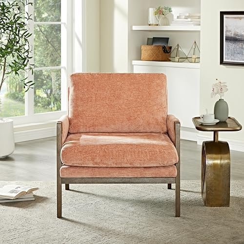 Roundhill Furniture Kelly Mid-Century Modern Accent Armchair, Orange - Image 3