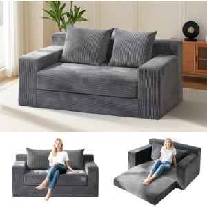 Convertible Sofa Bed, Boneless Couch Loveseat Sleeper, 2 in 1 Folding Couch Bed
