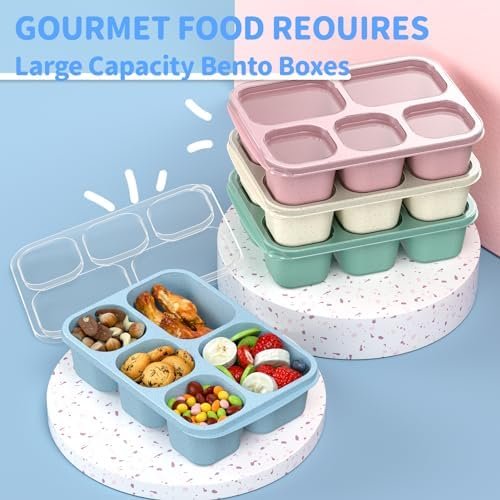 Bento Box Adult Lunch Box - 4 Pack, 5 - Compartment Meal Prep Container - Image 4