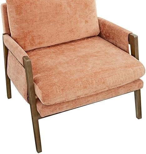 Roundhill Furniture Kelly Mid-Century Modern Accent Armchair, Orange - Image 4