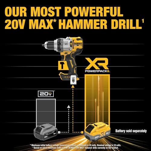 DEWALT 20V MAX XR 1/2 Inch Cordless Hammer Drill, Bare Tool Only (DCD1007B) - Image 5