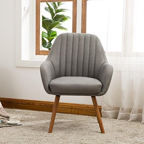 Roundhill Furniture Tuchico Contemporary Fabric Accent Chair,Arm Rest, Gray - Image 2