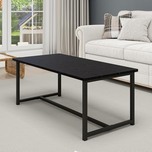 35.4" Rectangular Coffee Table for Living Room, Modern Industrial Style Coffee - Image 6