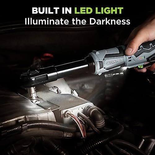 WORKPRO 12V 40 Ft-lbs Power Ratchet Wrench Kit with 10-Piece Socket Accessory - Image 5