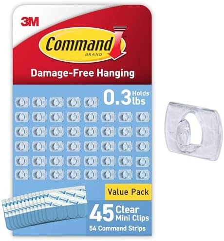 Command Indoor Mini Light Clips, Damage Free Hanging Christmas Light Clips