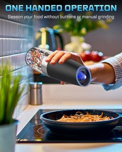 XinXu Gravity Automatic Electric Pepper and Salt Grinder, Auto Salt or Pepper - Image 2