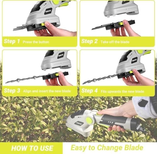 Hedge Trimmer Cordless Grass Shear: DEKOPRO 8V Electric Bush Trimmer Grass - Image 7