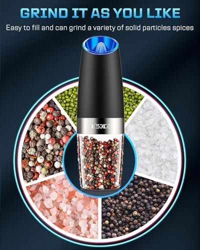 XinXu Gravity Automatic Electric Pepper and Salt Grinder, Auto Salt or Pepper - Image 5