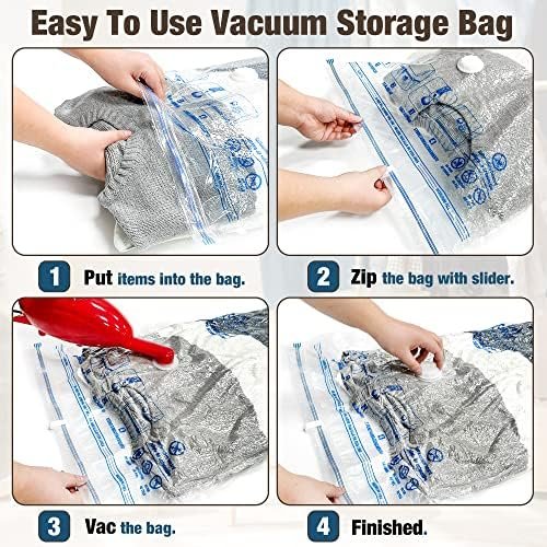 HIBAG Vacuum Storage Bags, 10 Jumbo Space Saver Vacuum Seal Bags - Image 3