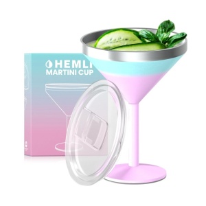 HEMLI Martini Glass, Stainless Steel Insulated Martini Tumbler