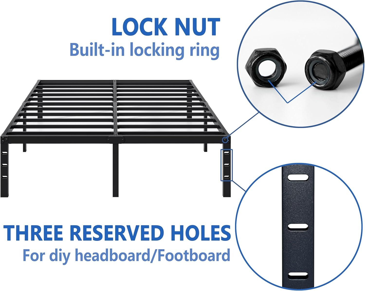 Metal Bed Frame,Full Size Bed Frame with Storage Space - Image 6