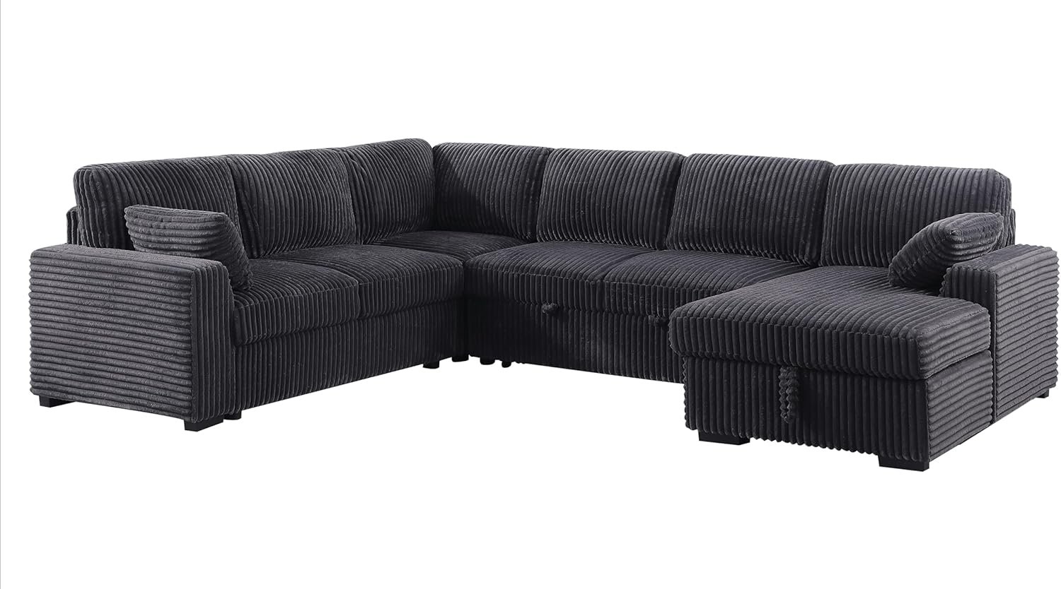 Oversized U Shaped Sleeper Sectional Sofa Pull Out Couch Bed - Image 7