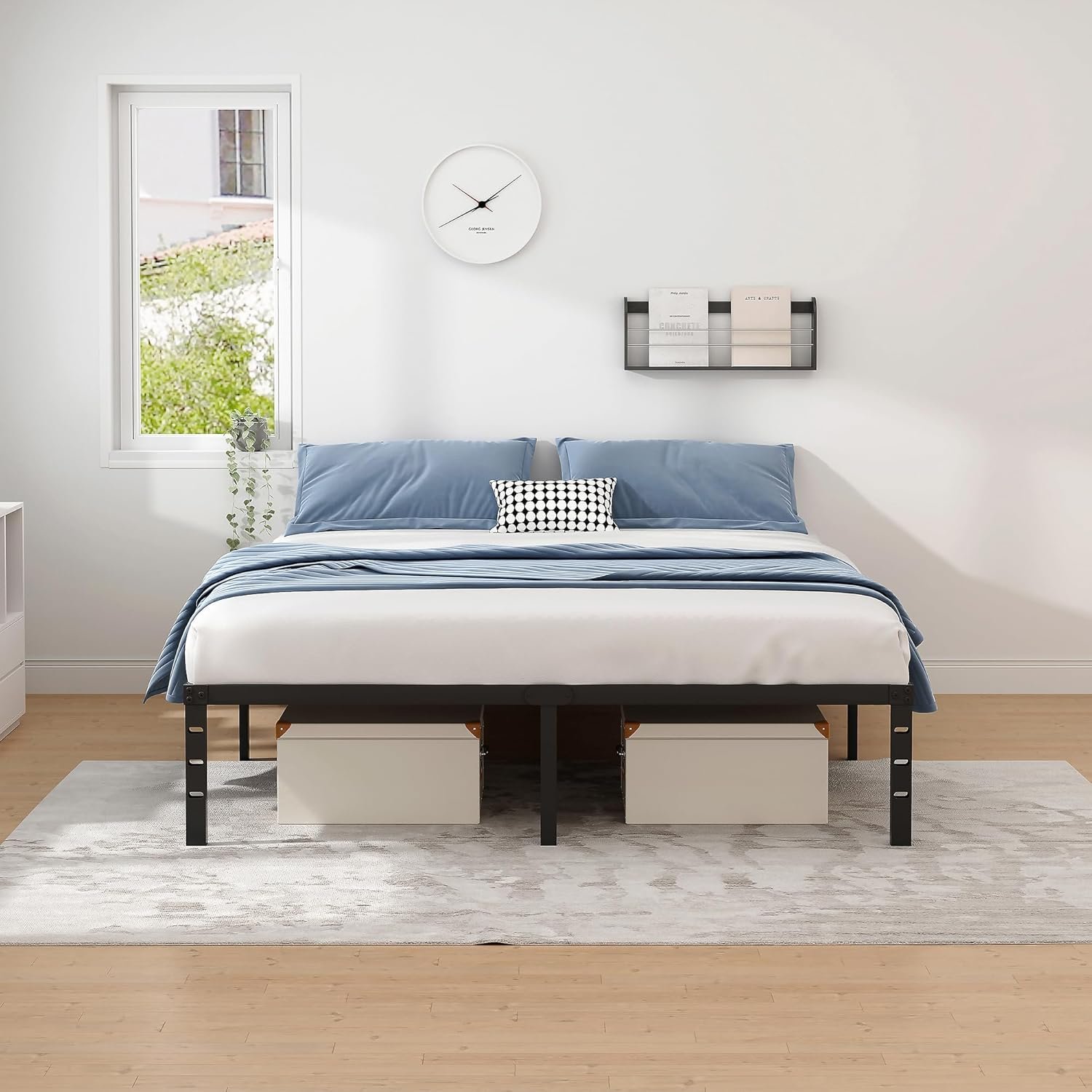 Metal Bed Frame,Full Size Bed Frame with Storage Space - Image 4