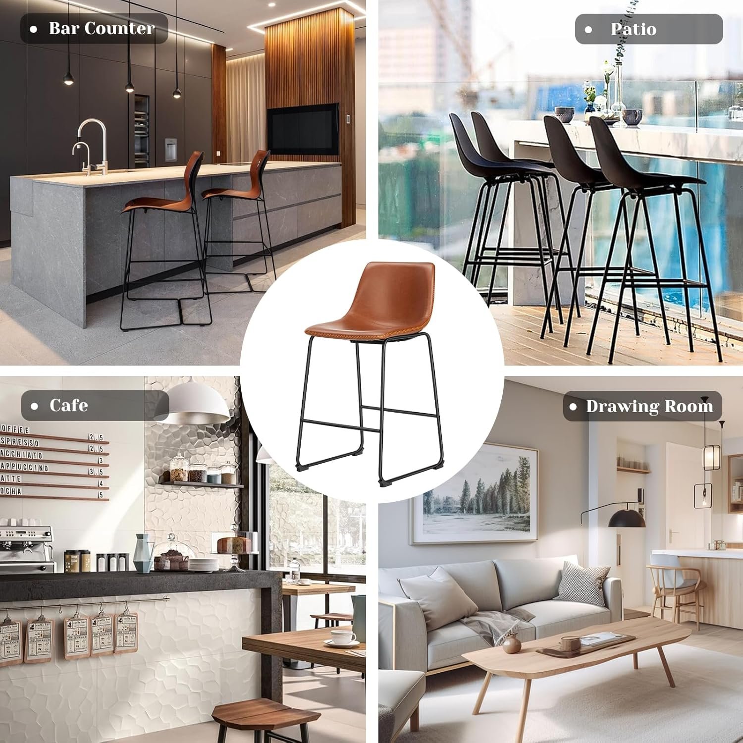 Sweetcrispy Counter Height Bar Stools Set of 2 - Image 6