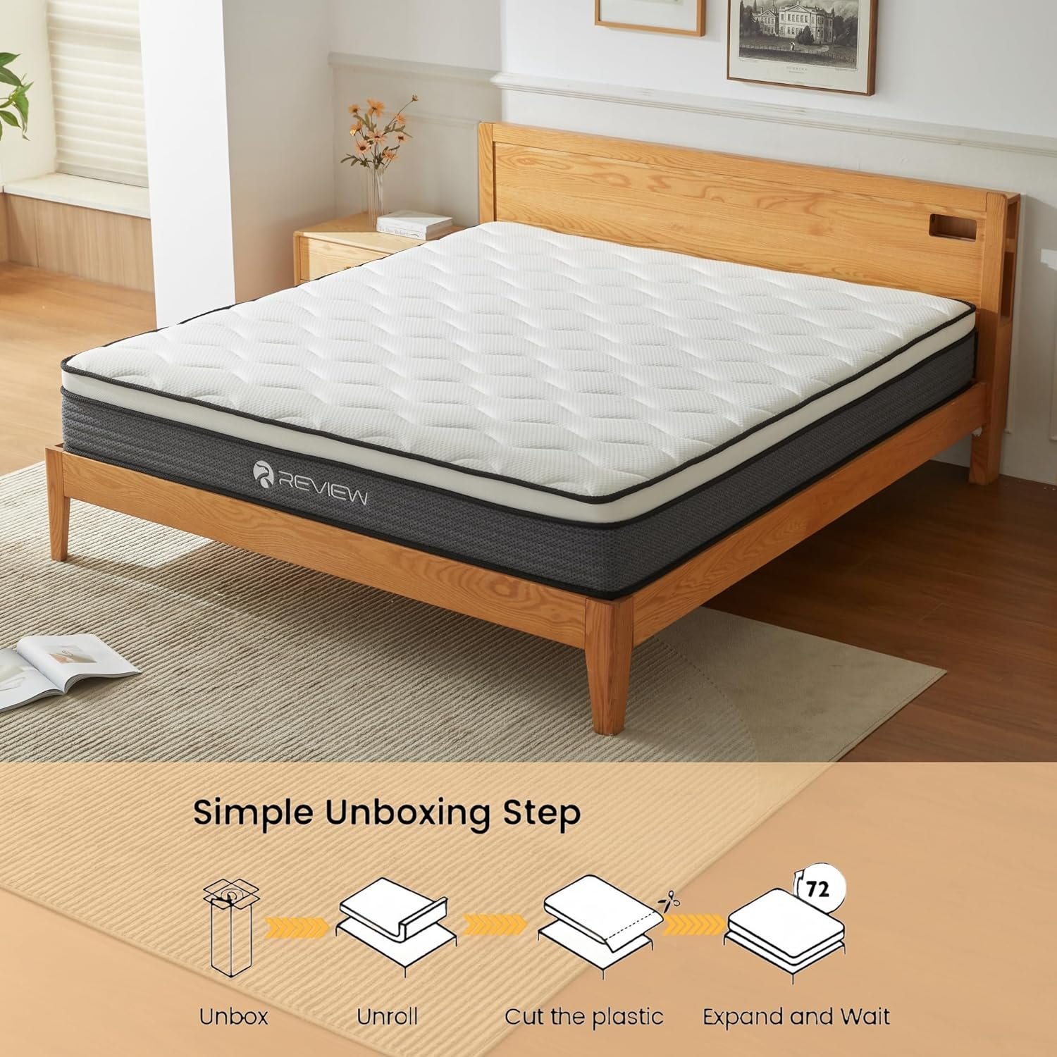 Review Full Mattress, 12 Inch Full Size Mattress in a Box - Image 6