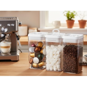 FELLI FLIP Tite Food Storage Container with Lid Airtight 4" Ring Seal Flip Top