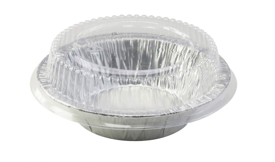 KITCHEN DANCE Disposable Aluminum Foil Tart Pan with Lid - 5" Aluminum Foil Individual Pie Pans
