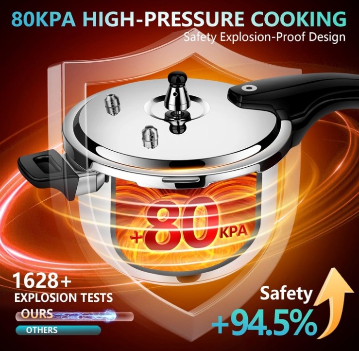 PETERBOO Premium Stainless Steel Pressure cooker 8 qt+ - Image 6