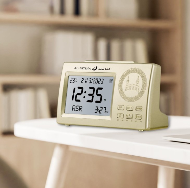 OUD BUKHOOR Muslim Azan Clock, Azan Table Prayer Clock with LCD Display, Azan Alarm Clock - Image 3