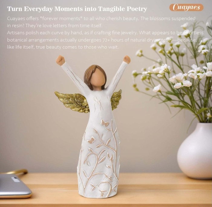 CUAYAES Courage Angel Figurines Healing Gifts for Women Congratulations New Beginnings - Image 3
