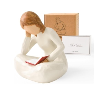 CUAYAES Reading Thinker Statue Book Lover Gifts for Women Readers