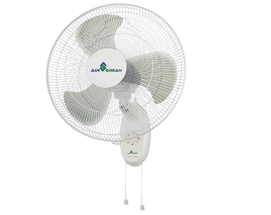 AIRGREAN Pro Wall Mount Fan 18 Inch, Hurricane Speed with 90 Degree Oscillation