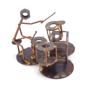 ROCK CREEK METAL CRAFT Drum Set Collectible Handmade Metal Art