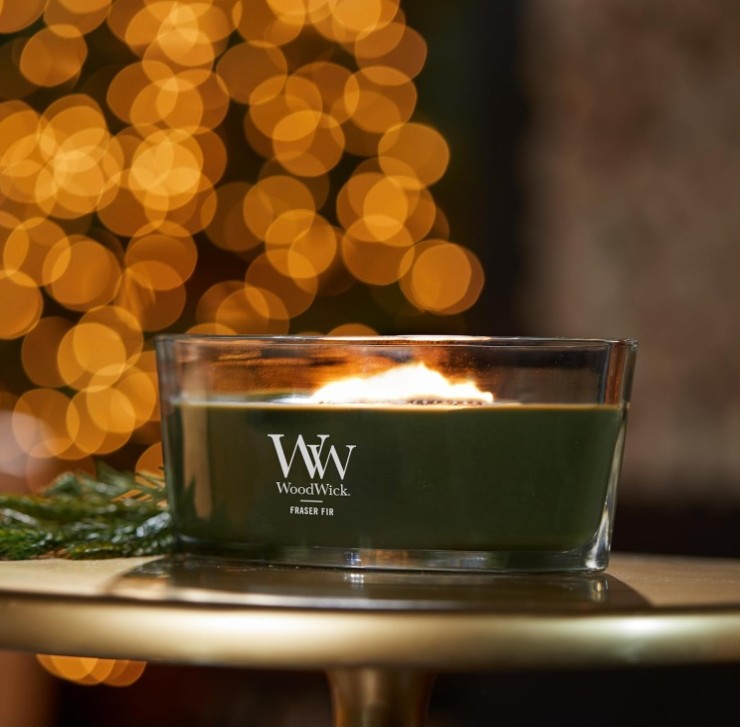 WOODWICK Fraser Fir Holiday Candle, 16 oz Ellipse Candle with Crackling Wick - Image 2
