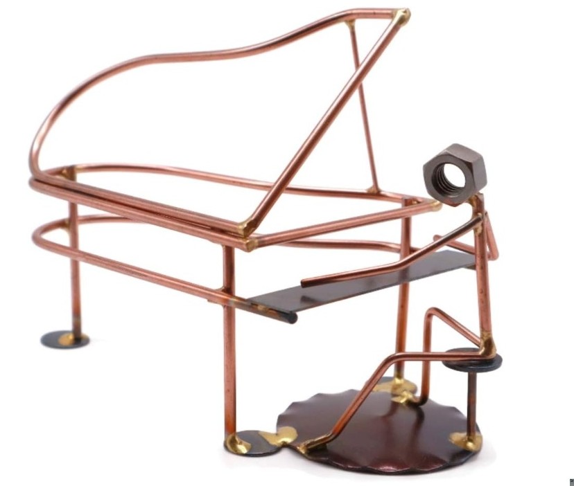 ROCK CREEK METAL CRAFT Grand Piano Collectible Handmade Metal Art Figurine - Image 2